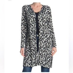 Black and White Animal Print Cardigan